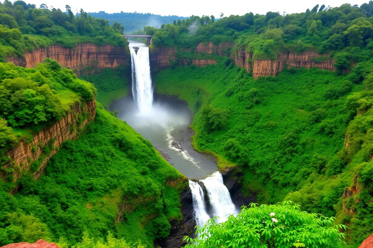 Jog Falls waterfall in the Western Ghats near Talaguppa